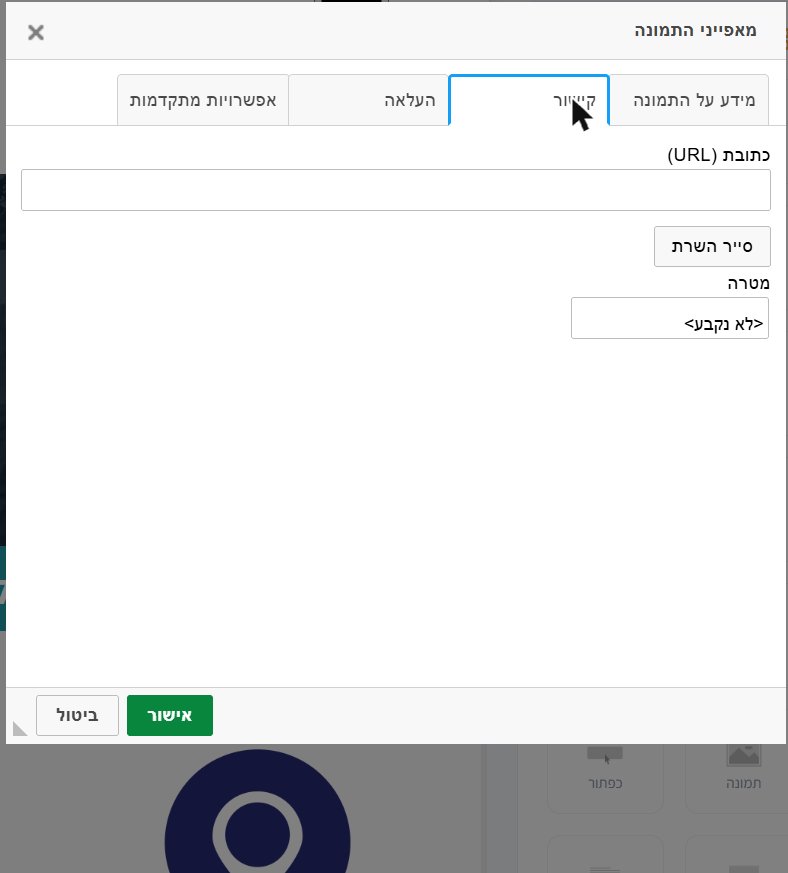 לשונית "קישור" בחלון מאפייני התמונה